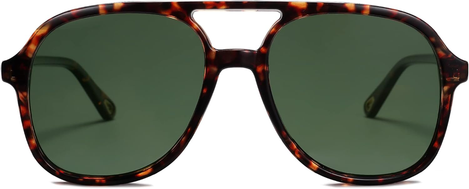 SOJOS Retro Square Polarized Aviator Trendy Sunglasses for Women and Men