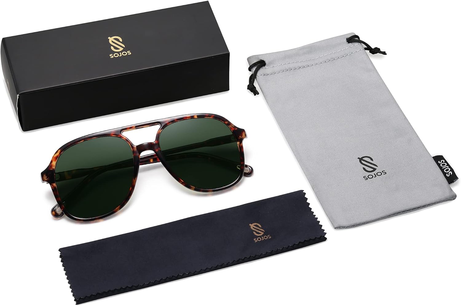 SOJOS Retro Square Polarized Aviator Trendy Sunglasses for Women and Men - Image 5