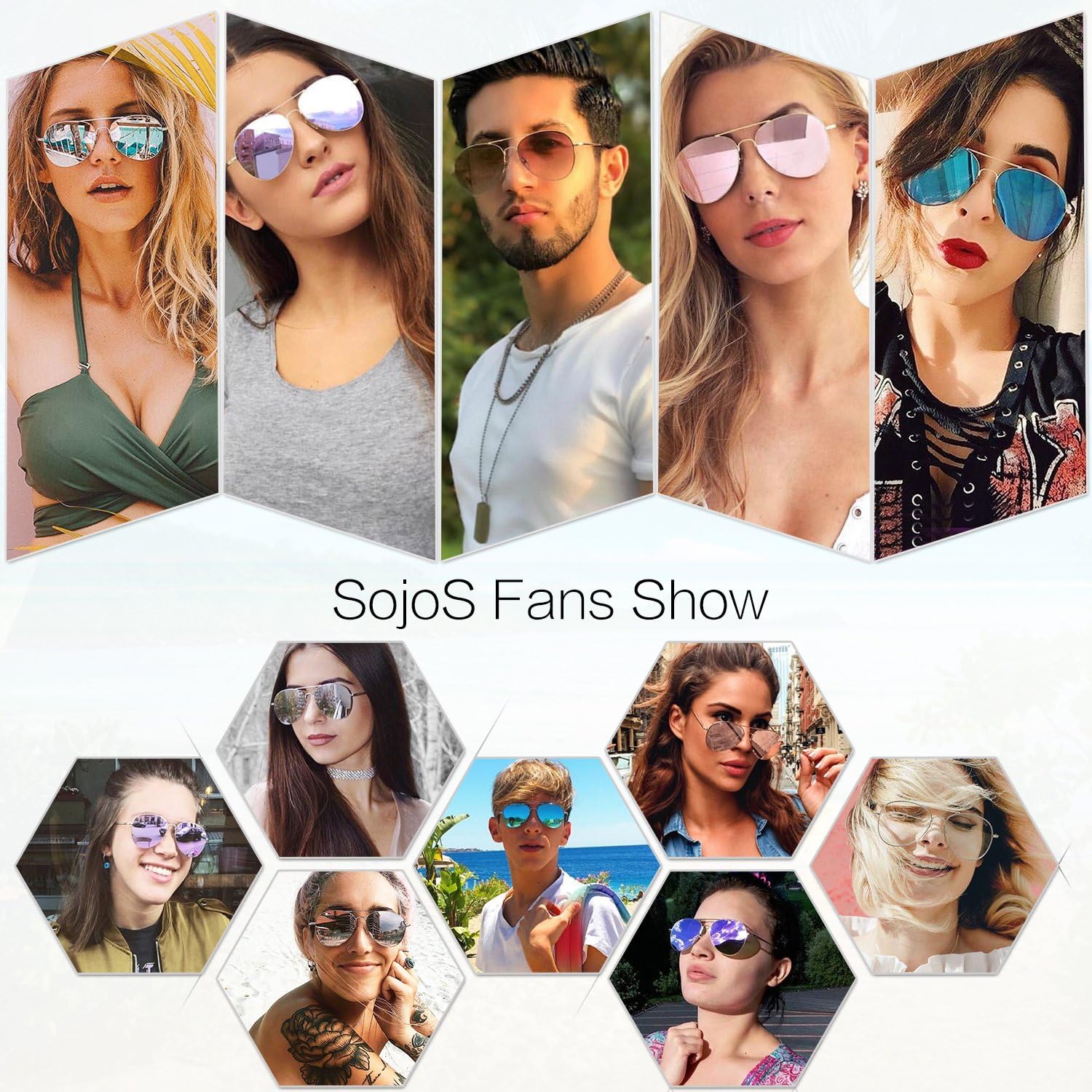SOJOS Trendy Aviator Sunglasses for Women and Men - Image 7