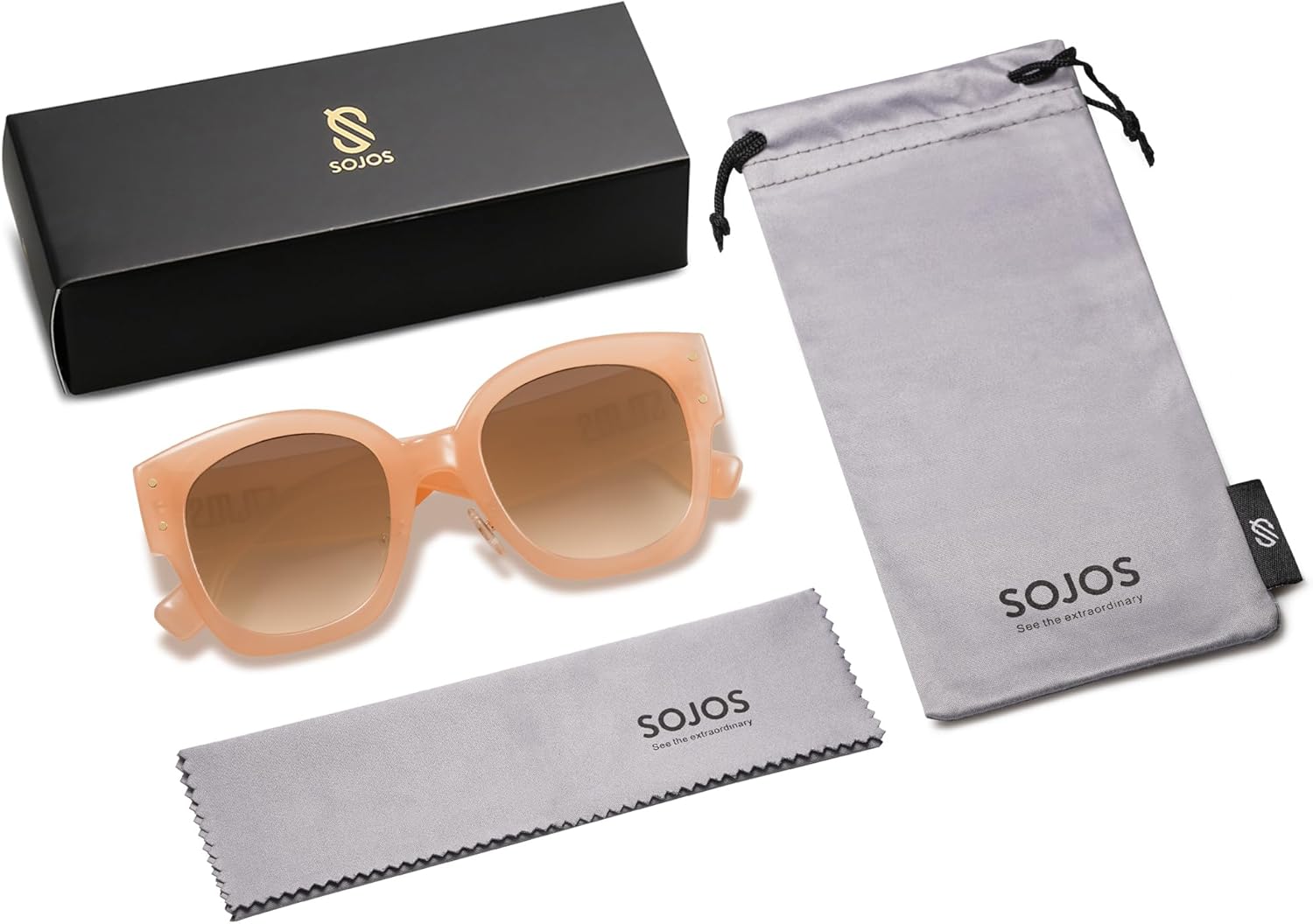 SOJOS Vintage Sunglasses Womens Trendy 2023 Nude Big Sun Glasses Oversized UV400 Protection SJ2257 - Image 5