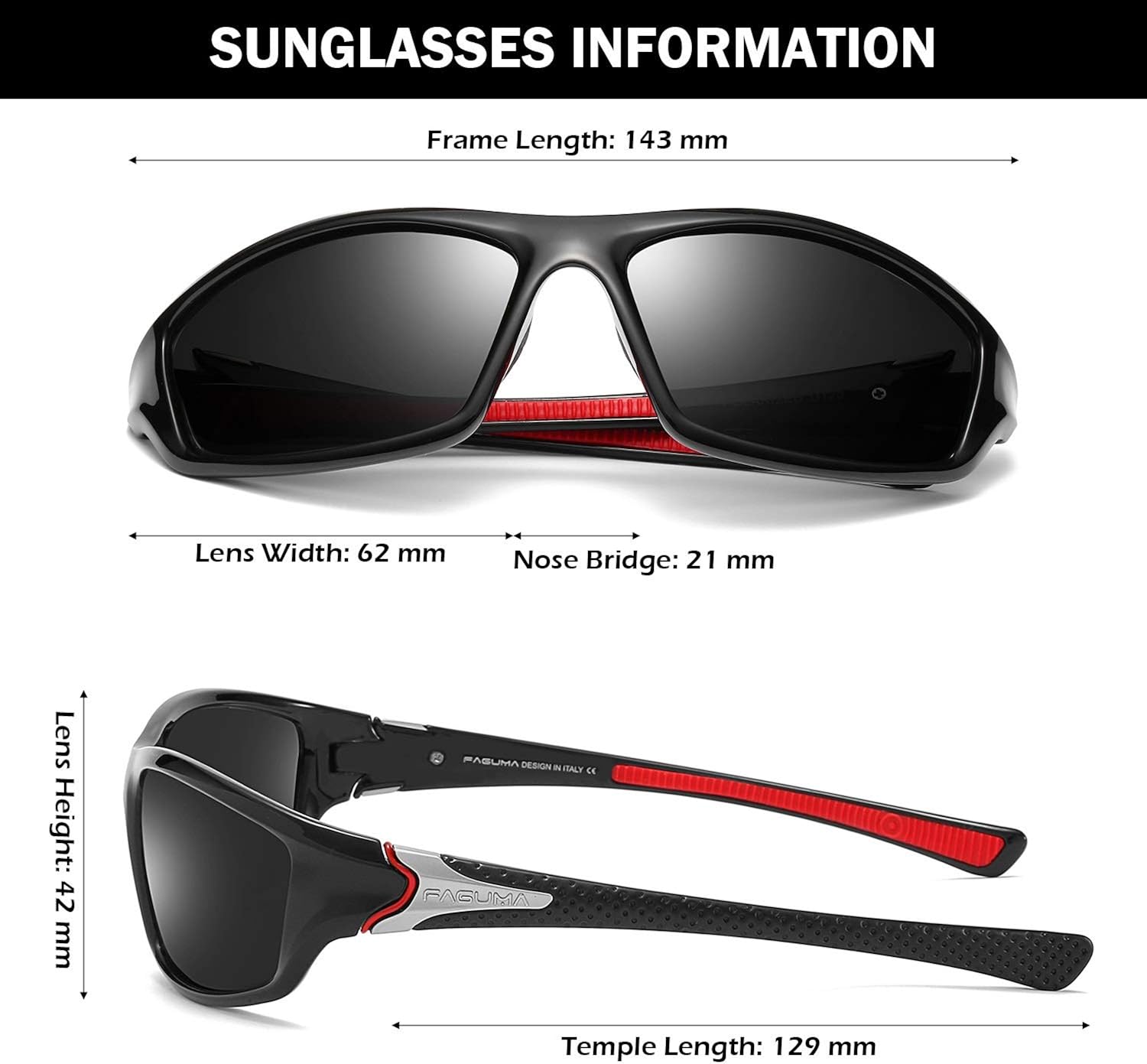 Sports Polarized Sunglasses For Men Cycling Driving Fishing 100% UV Protection - Image 3