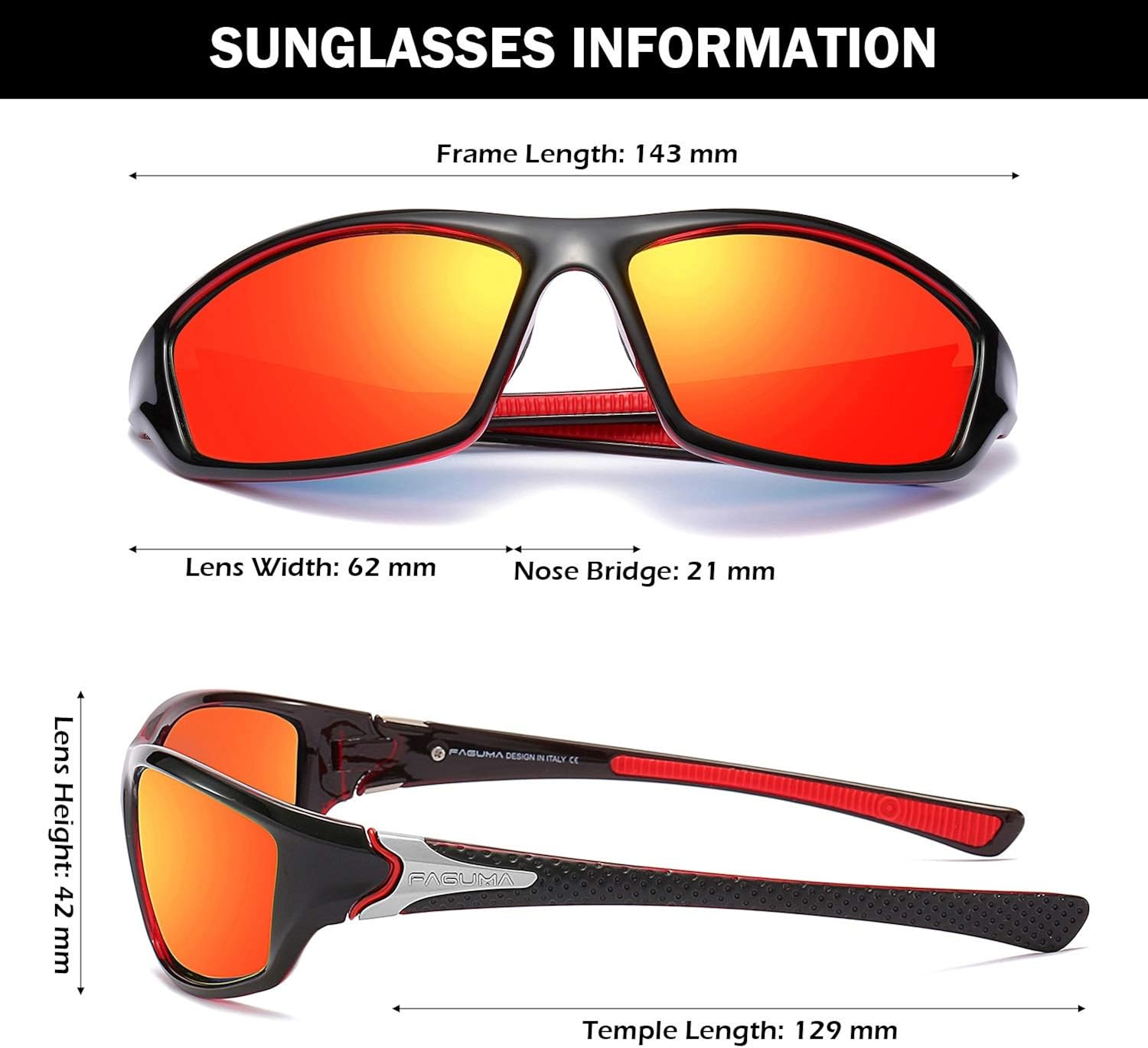 Sports Polarized Sunglasses For Men Cycling Driving Fishing 100% UV Protection - Image 3