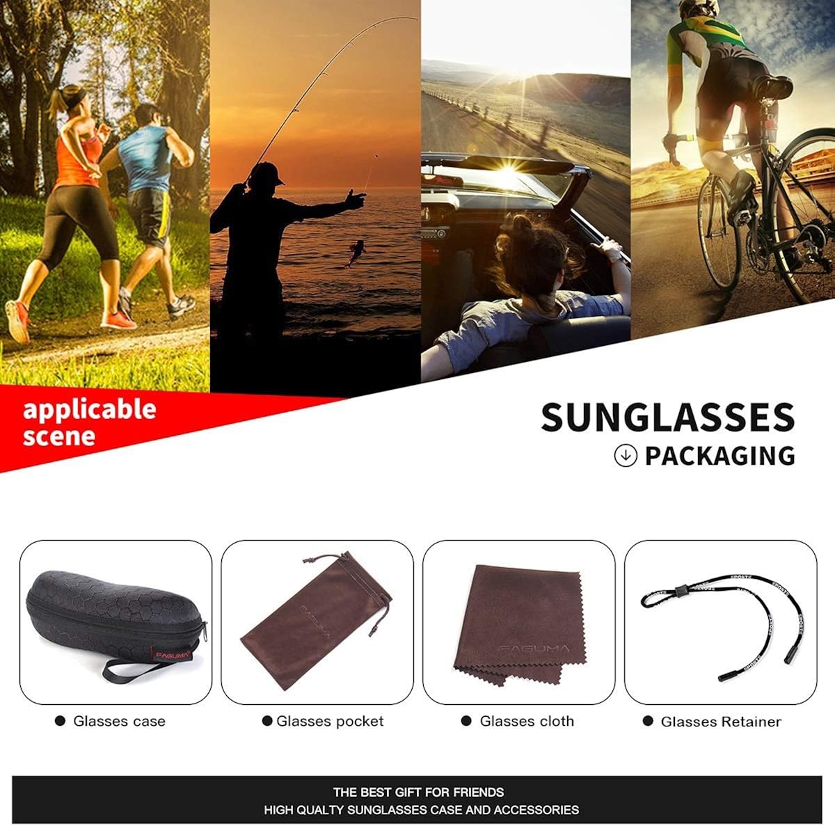 Sports Polarized Sunglasses For Men Cycling Driving Fishing 100% UV Protection - Image 6