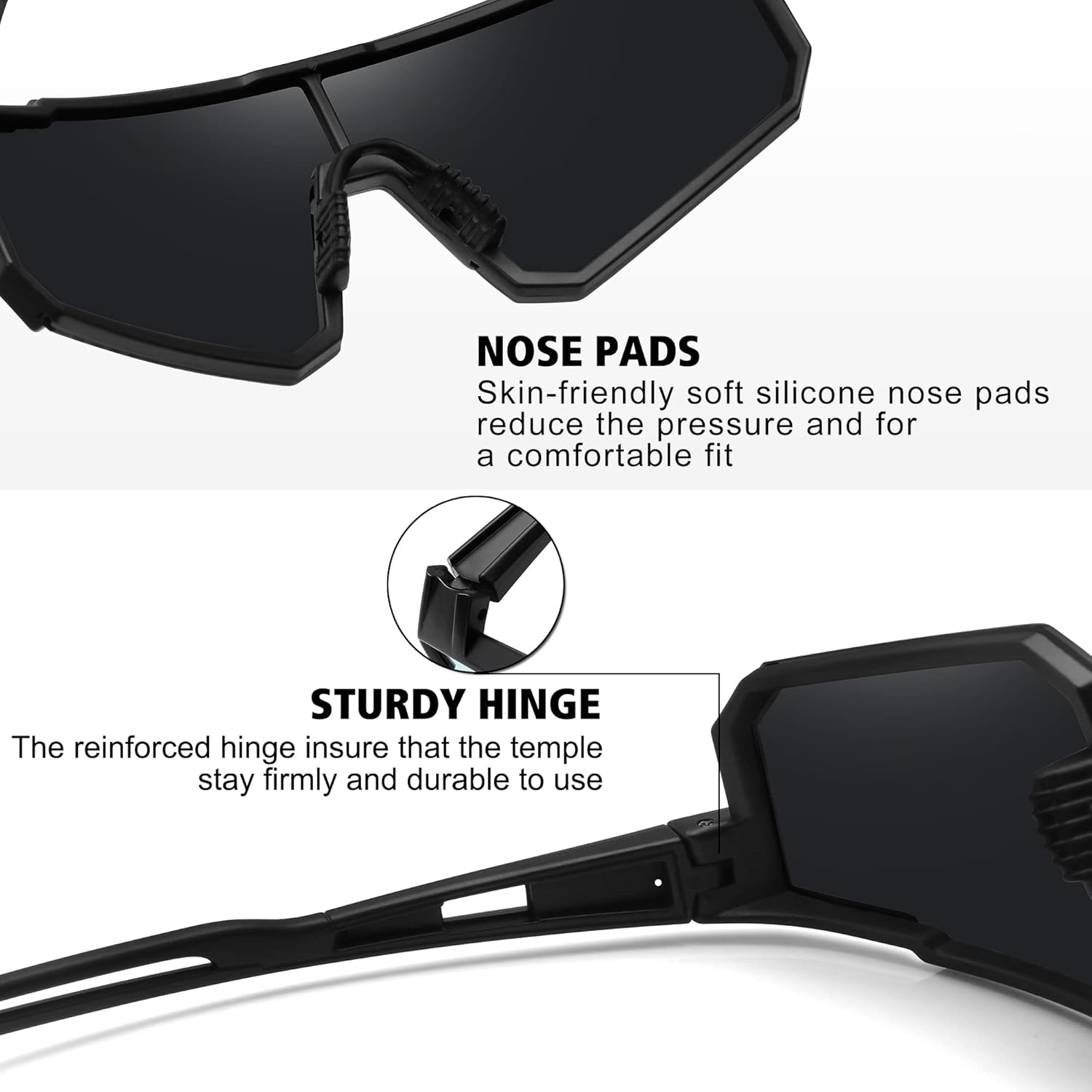 STORYCOAST Polarized Sports Sunglasses for Men Women,Driving Fishing Cycling Mountain Bike Sunglasses UV400 Protection - Image 4