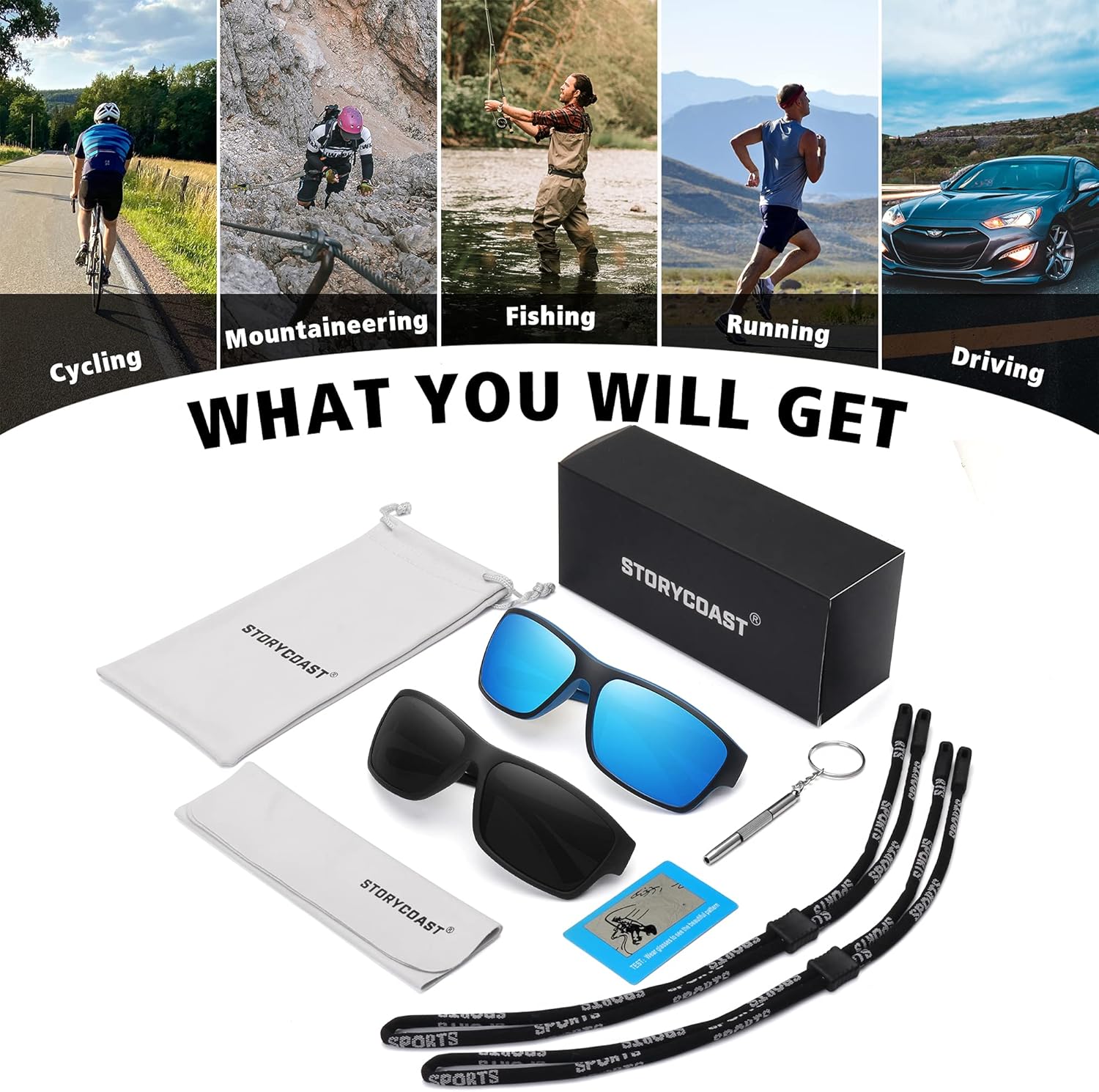 STORYCOAST Polarized Sports Sunglasses for Men Women Unbreakable Frame Cycling Fishing Driving - Image 7