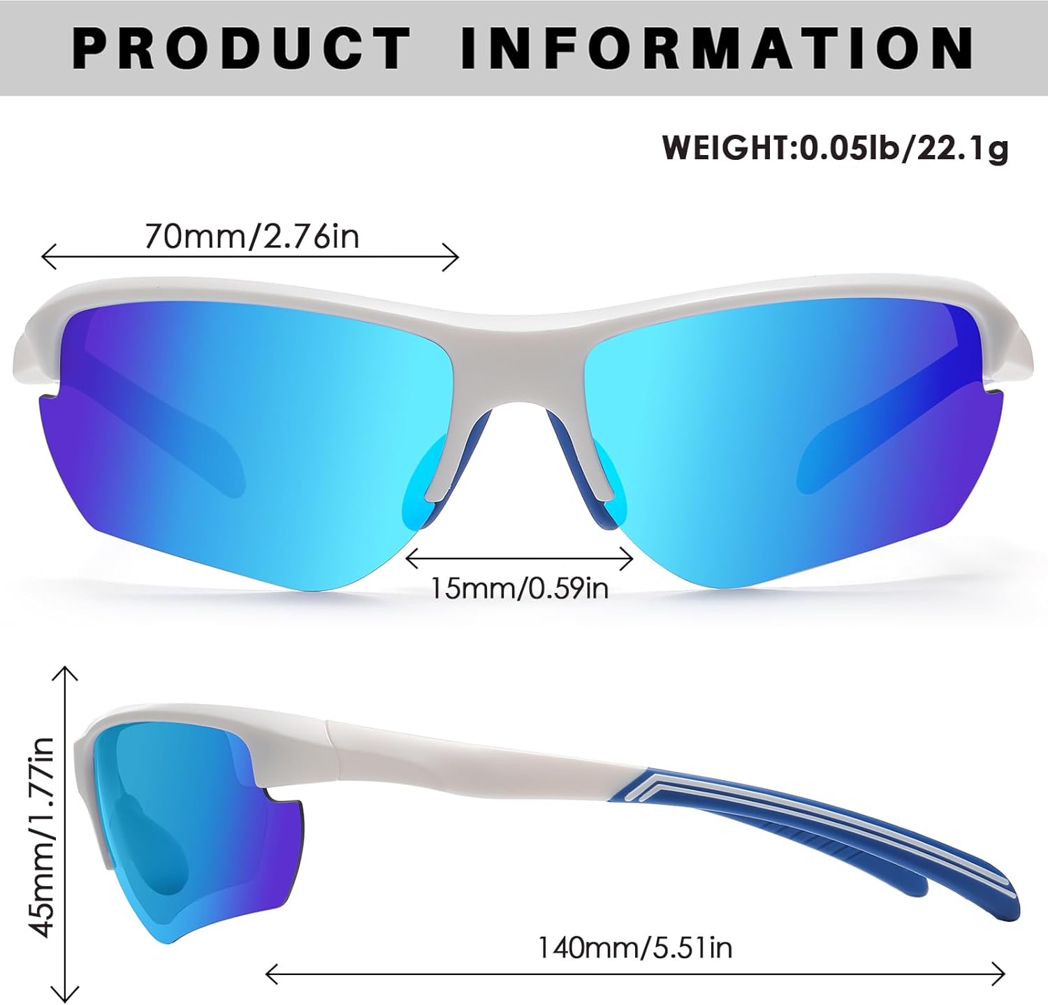 SummerLight Polarized Sports Sunglasses for Men Women, UV400 Protection Cycling Running Golf Fishing Glasses - Image 2