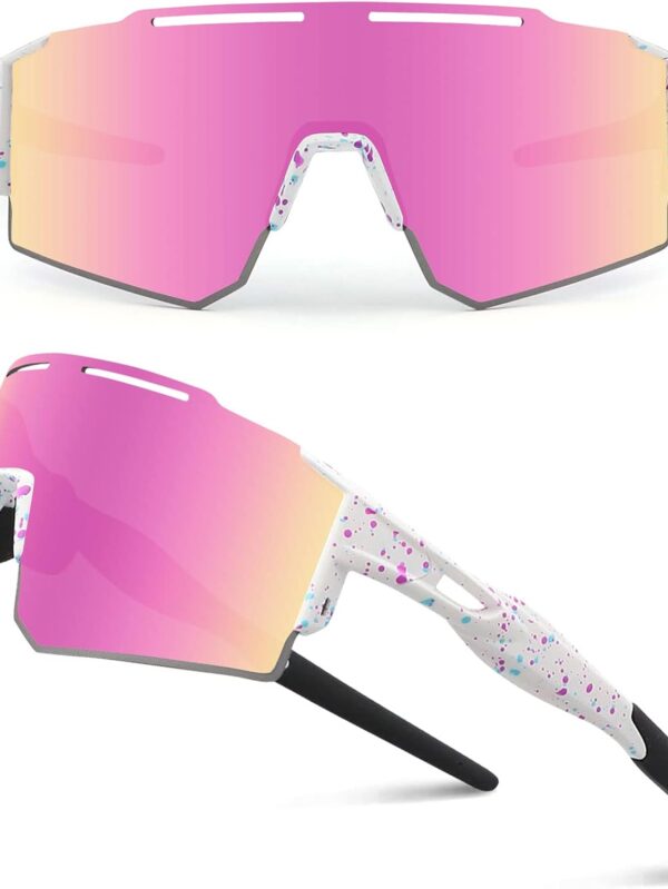 Ukoly Cycling Sunglasses for Men Women with 3 Interchangeable Lenses, Polarized Sports Sunglasses, Baseball Sunglasses